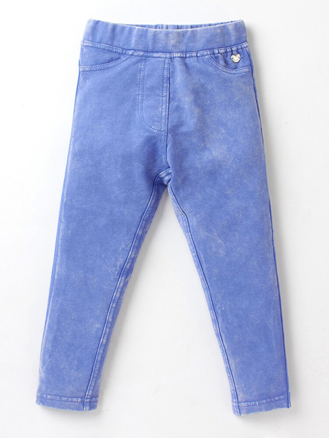 

Ed-a-Mamma Girls Blue Solid Treggings