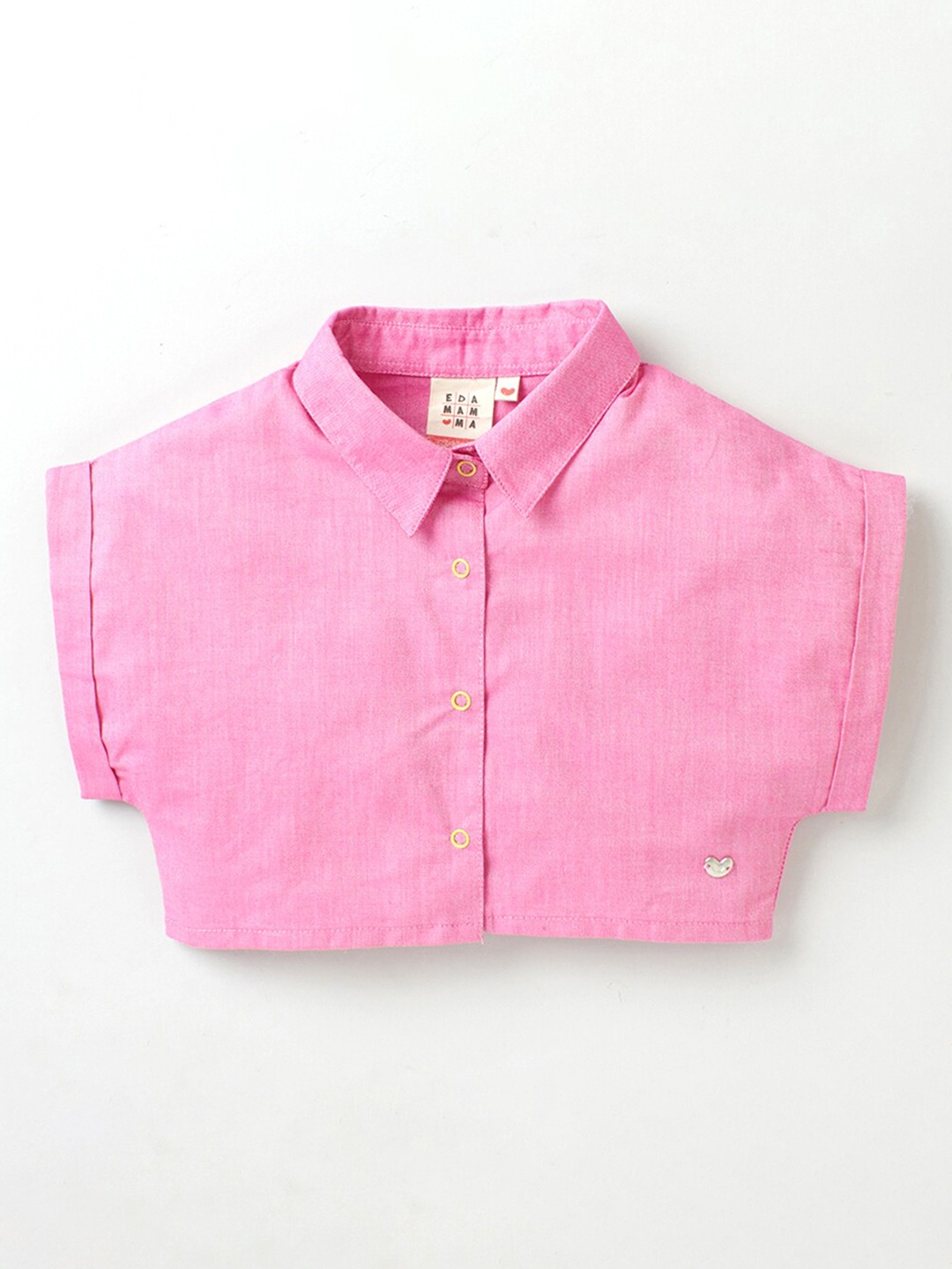 

Ed-a-Mamma Girls Pink Shirt Style Crop Top