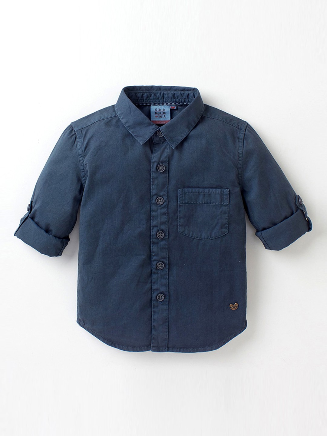 

Ed-a-Mamma Boys Grey Premium Opaque Roll Up Casual Shirt