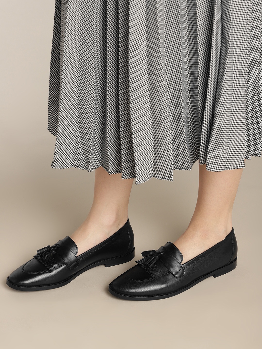 

Nautica Women Black Leather Ballerinas Leather Flats