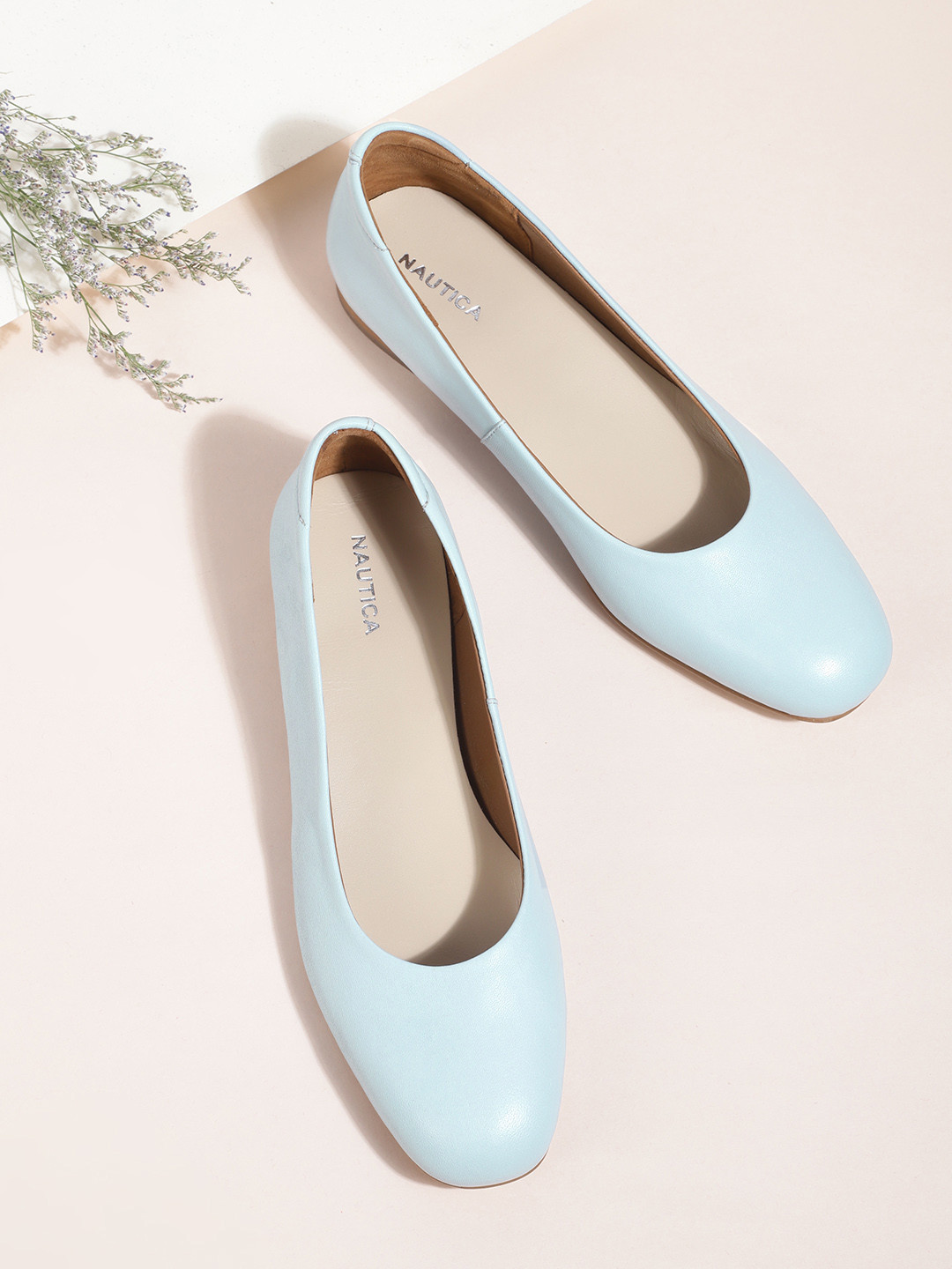 

Nautica Women Blue Solid Leather Ballerinas