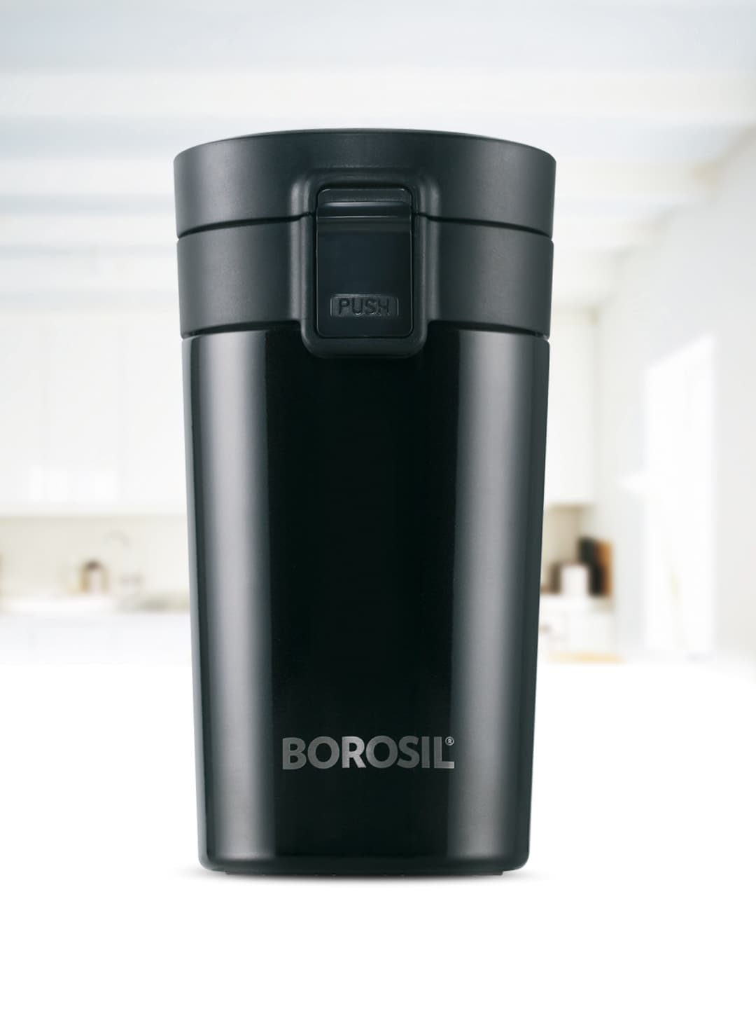 

BOROSIL Coffeemate Vacuum Insulated Travel Coffee Mug 300 ml, Black