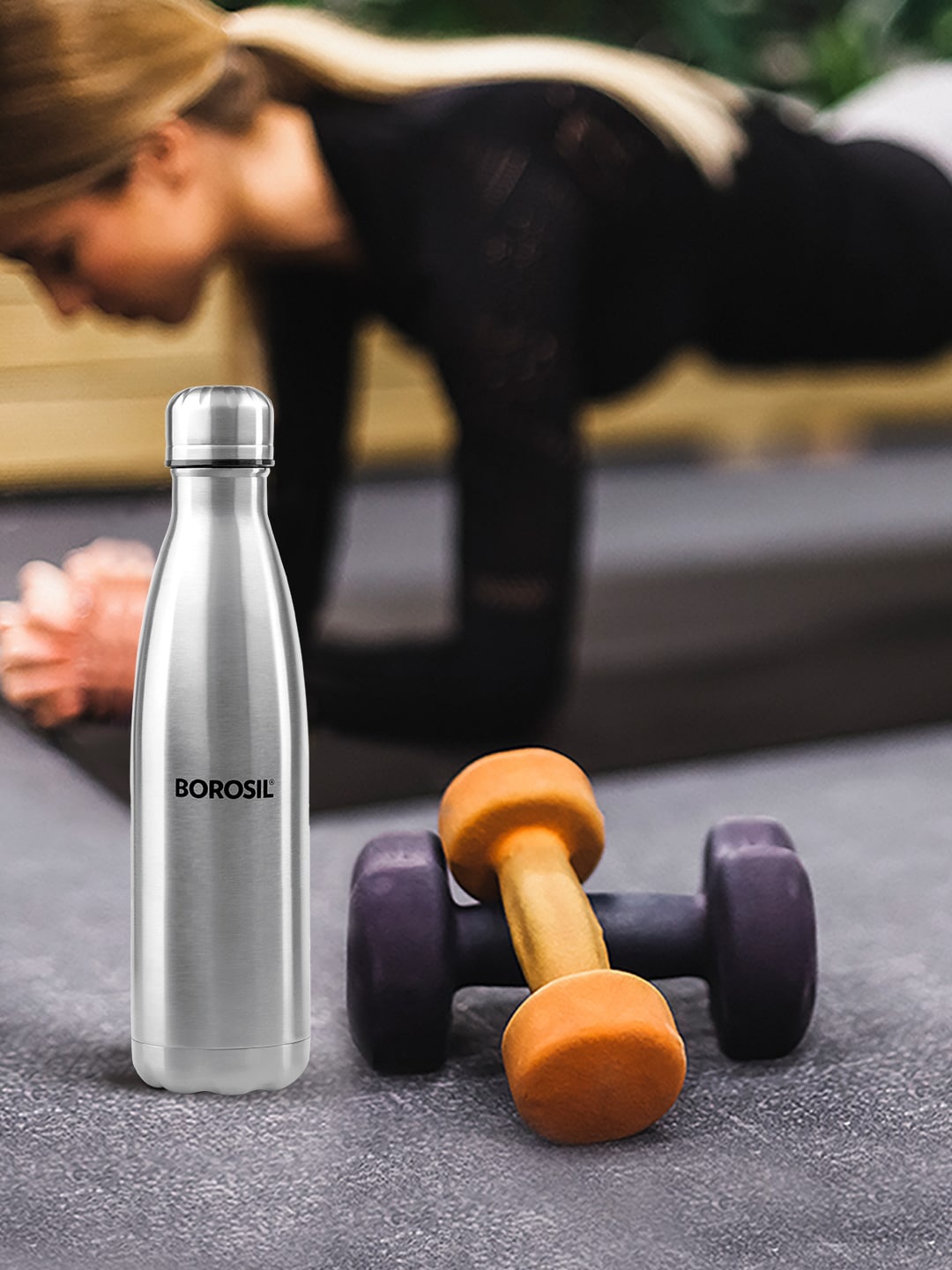 

BOROSIL Bolt Steel Double Wall Vacuum Insulated 24hrs Hot & Cold Flask Water Bottle 1L
