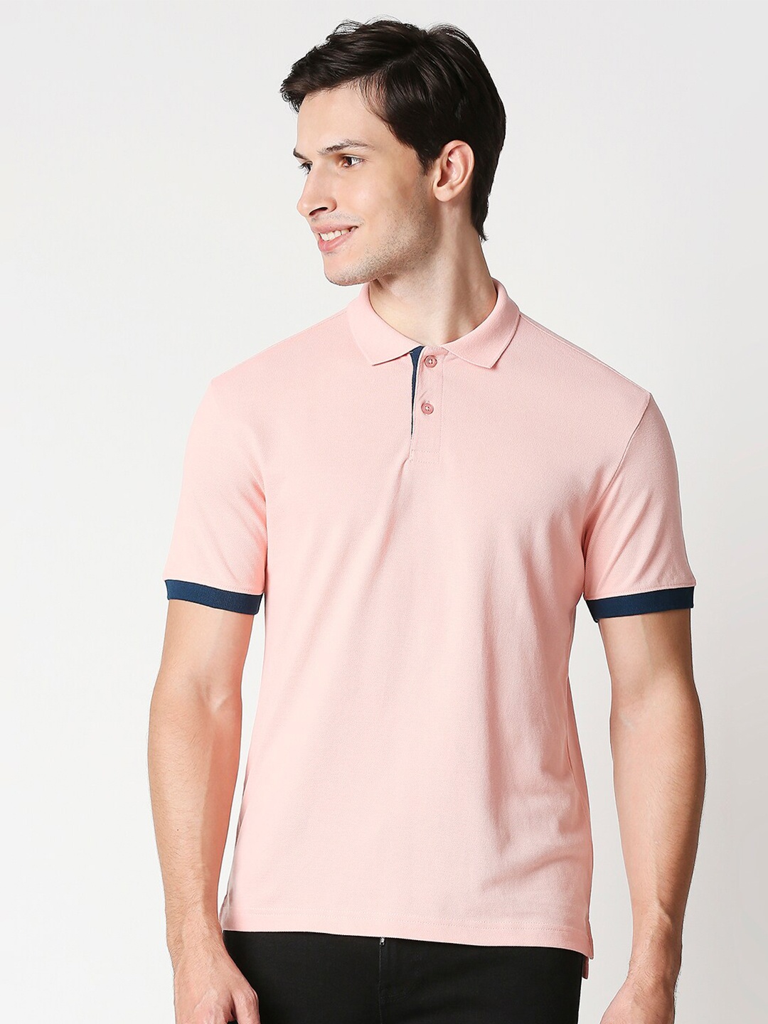 

Bewakoof Men Pink Polo Collar T-shirt