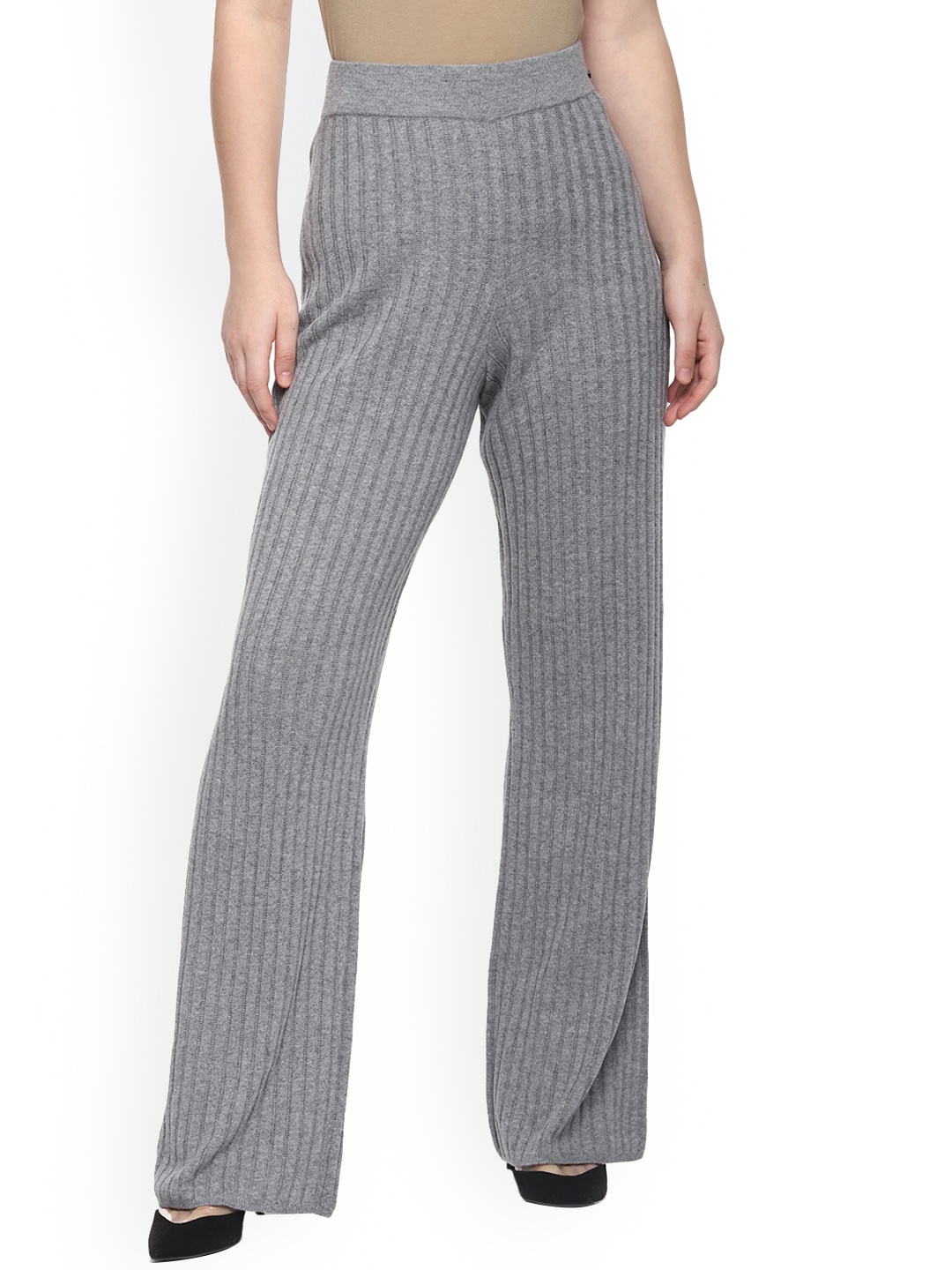 

Ted Baker Women Grey High-Rise Trousers