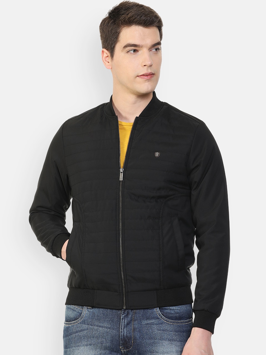 

Louis Philippe Men Black Bomber Jacket