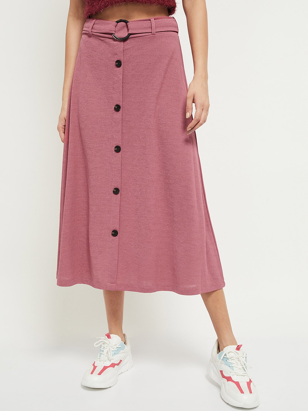

max Women Red Solid A-Line Skirt