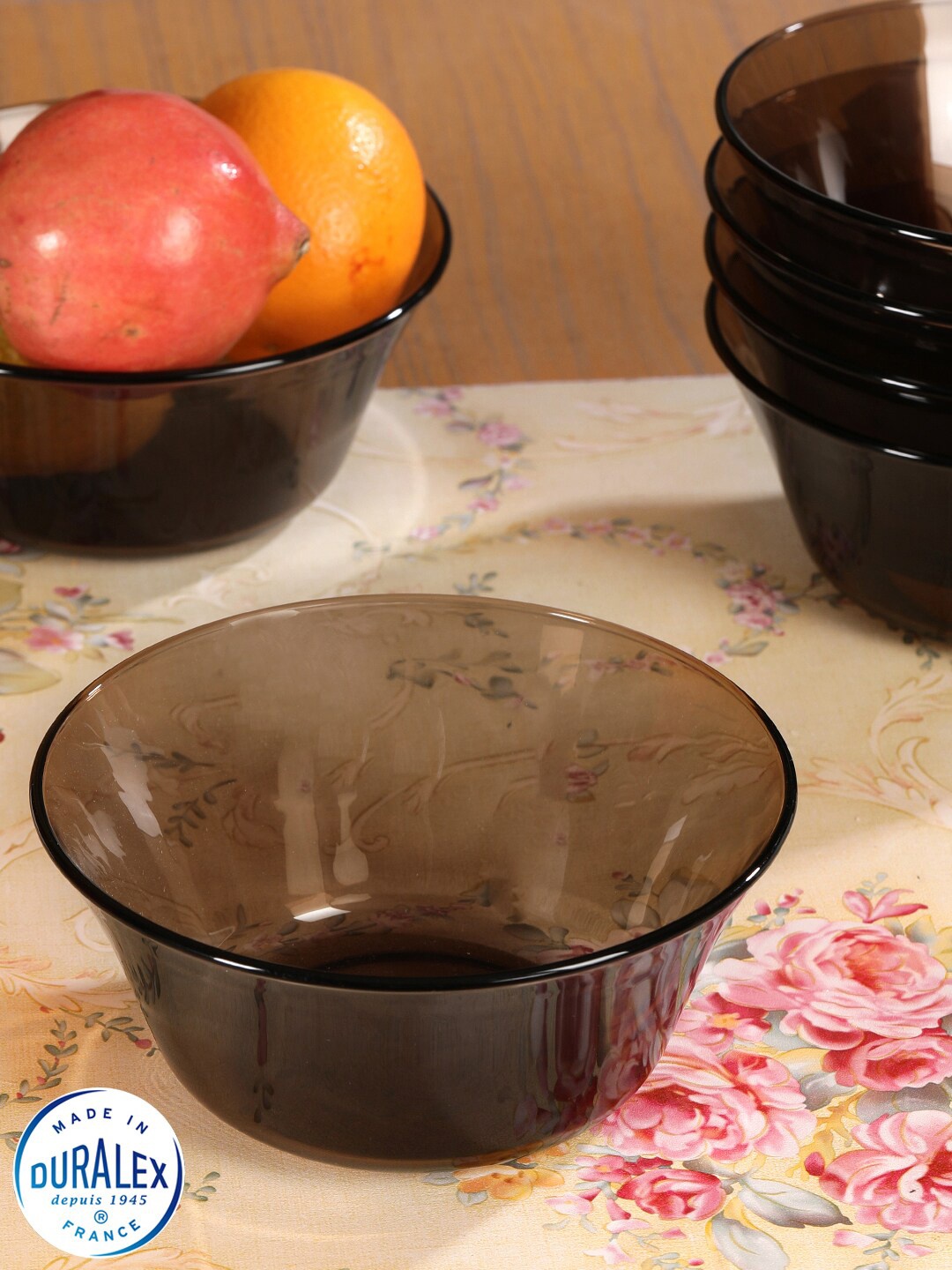 

DURALEX Coffee Brown 6 Pieces Glass Glossy Bowls