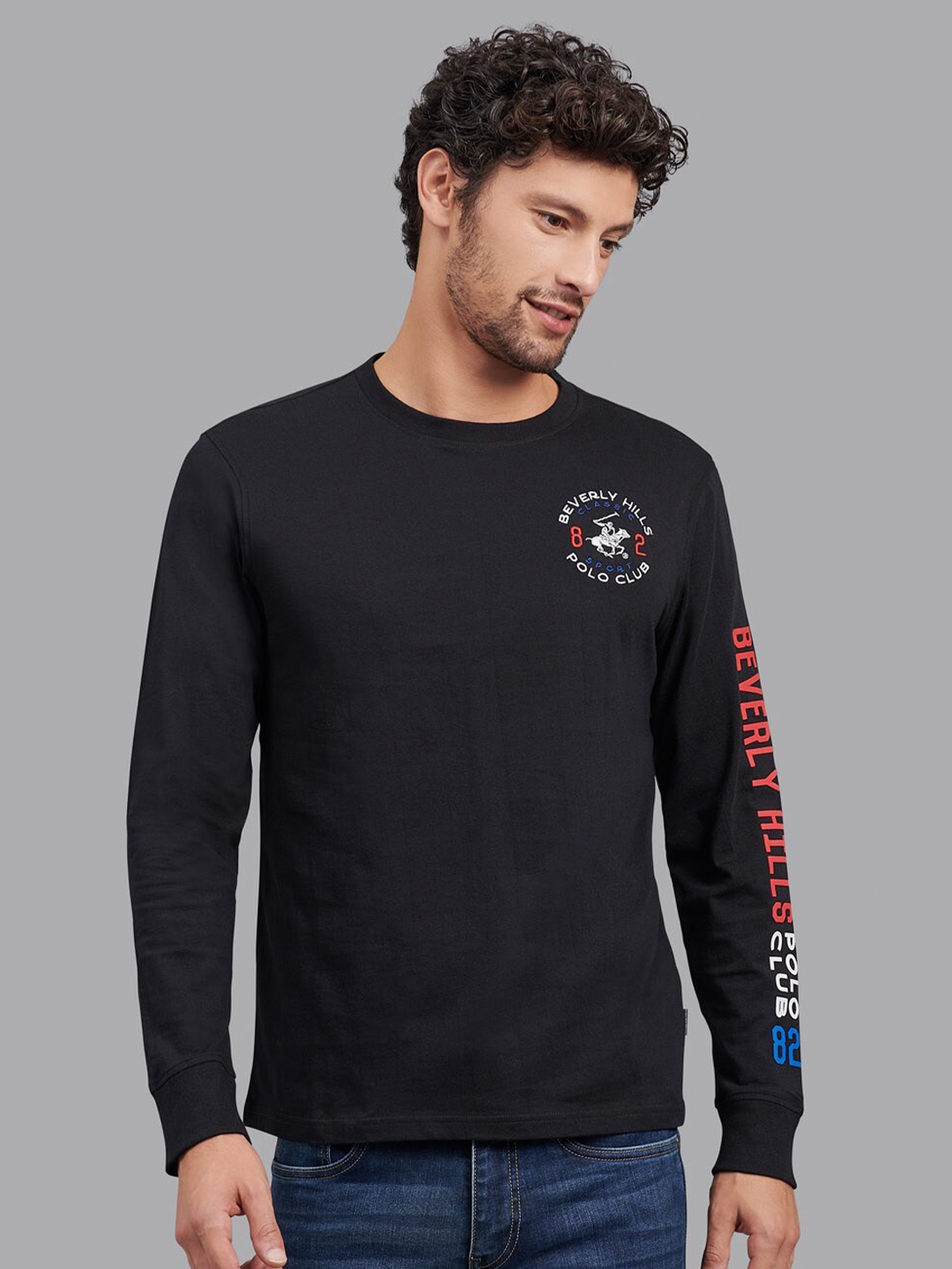 

Beverly Hills Polo Club Men Black Typography T-shirt