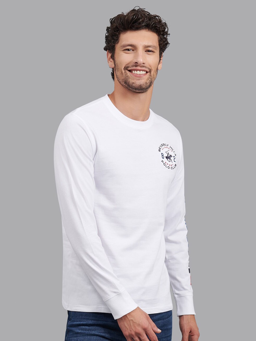 

Beverly Hills Polo Club Men White Cotton T-shirt