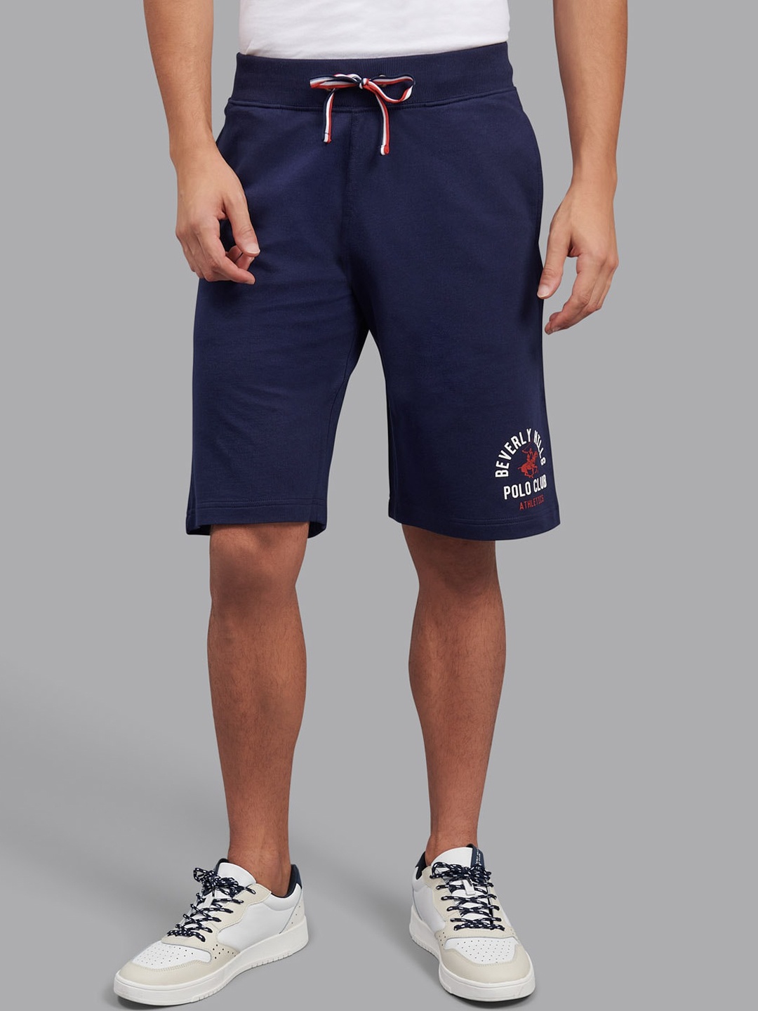 

Beverly Hills Polo Club Men Blue & White Brand Logo Printed Cotton Shorts