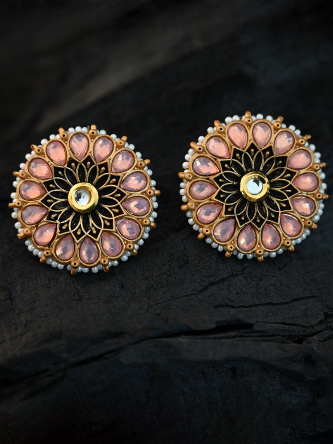 

justpeachy Pink Circular Studs