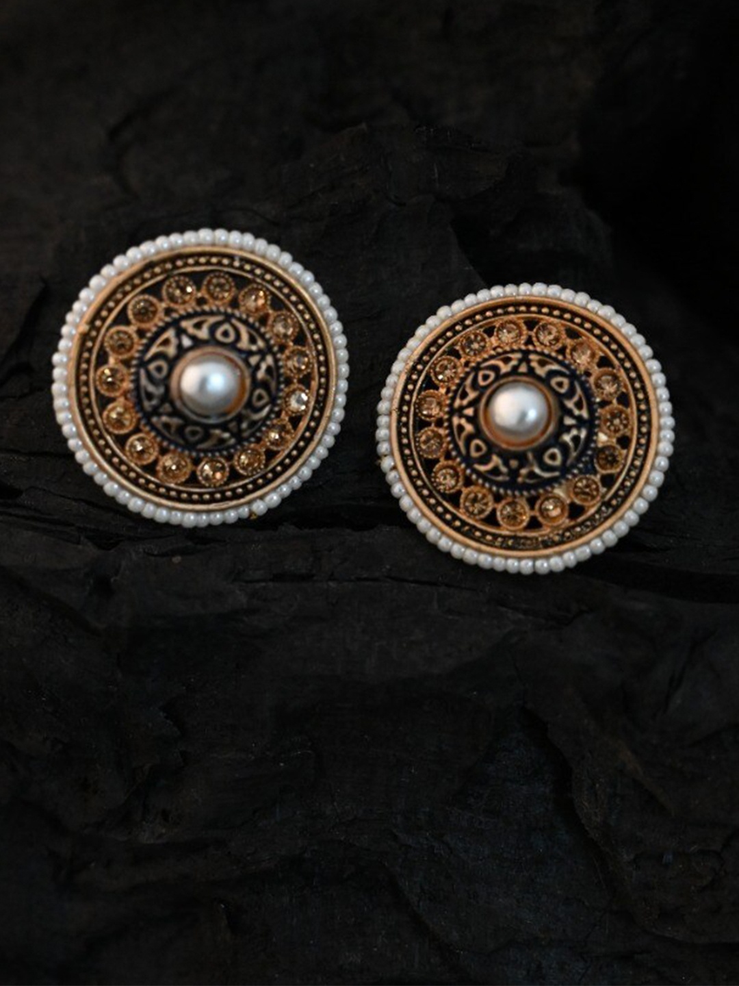 

justpeachy Blue Circular Studs
