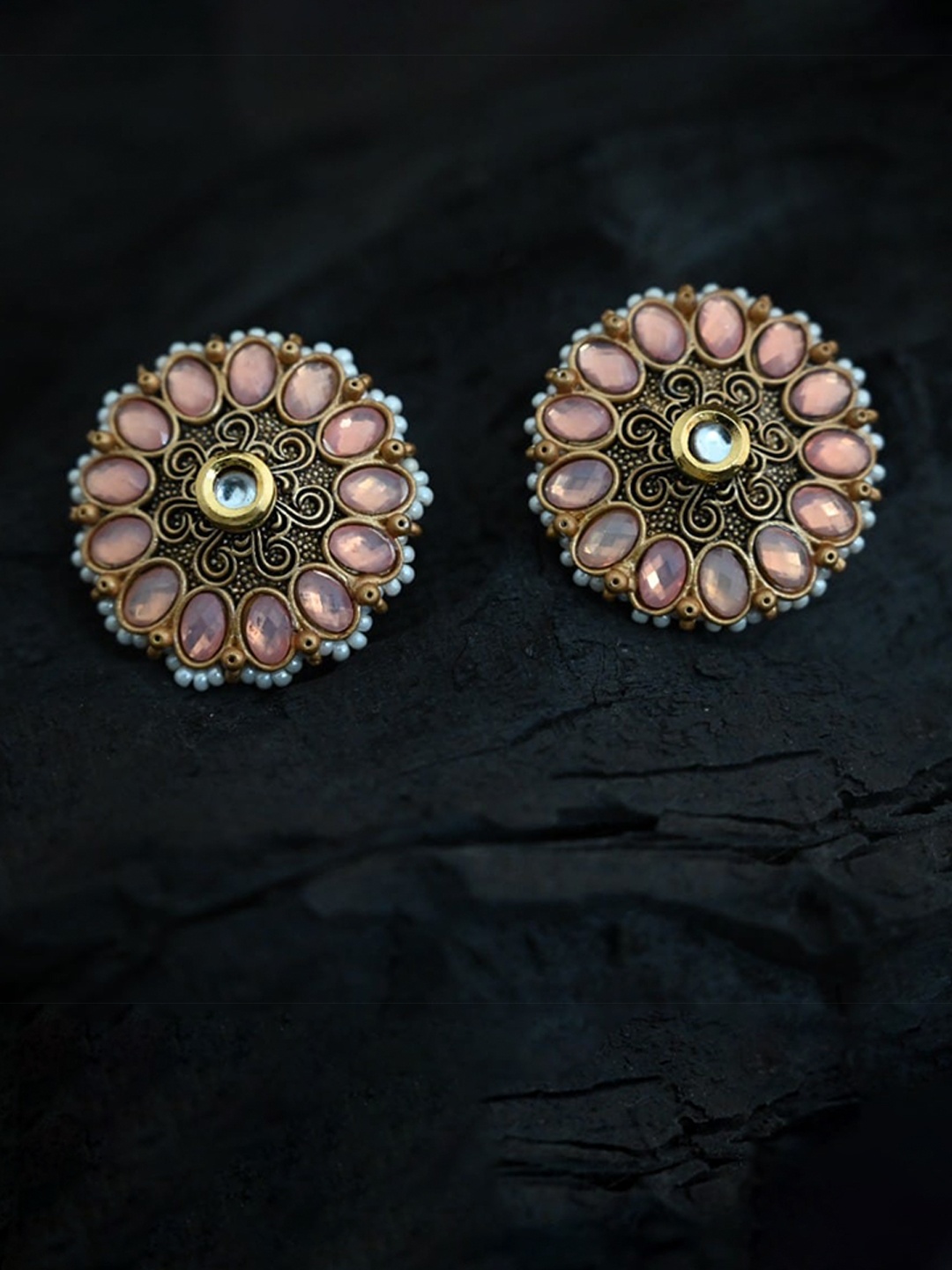 

justpeachy Pink Circular Studs