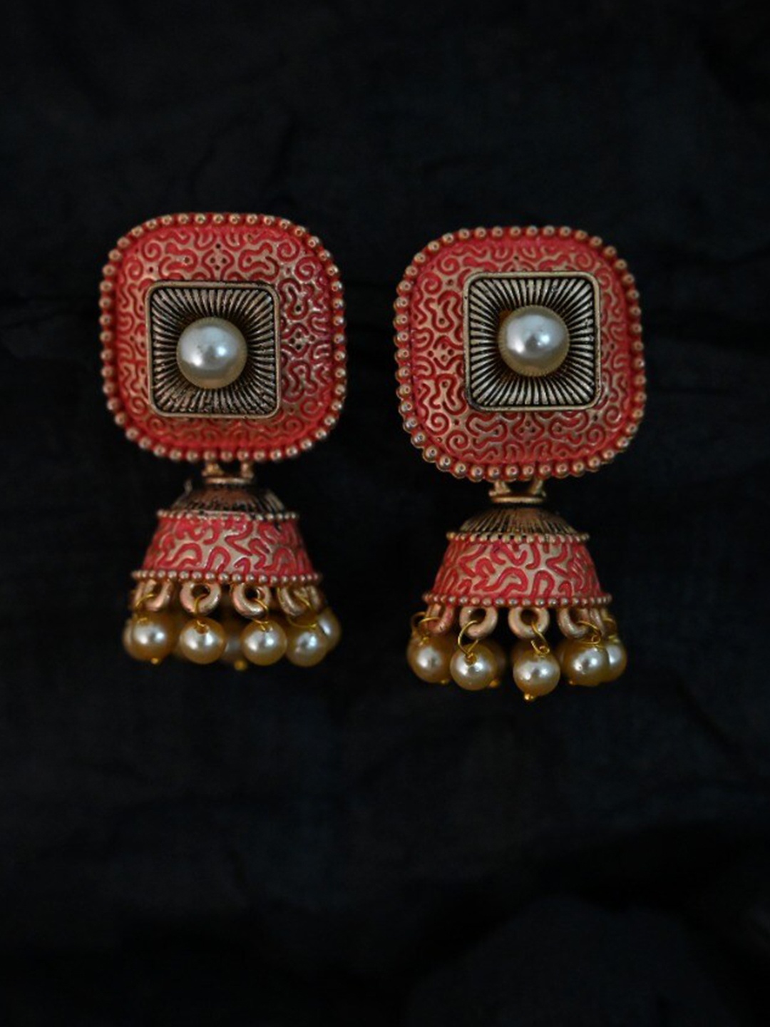 

justpeachy Pink Classic Jhumkas