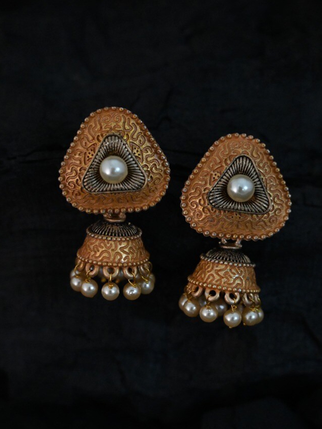 

justpeachy Gold-Toned Classic Jhumkas