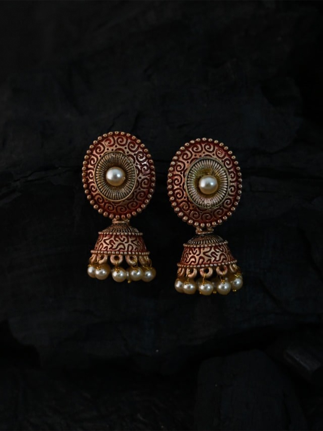 

justpeachy Pink & Gold-Toned Classic Jhumkas