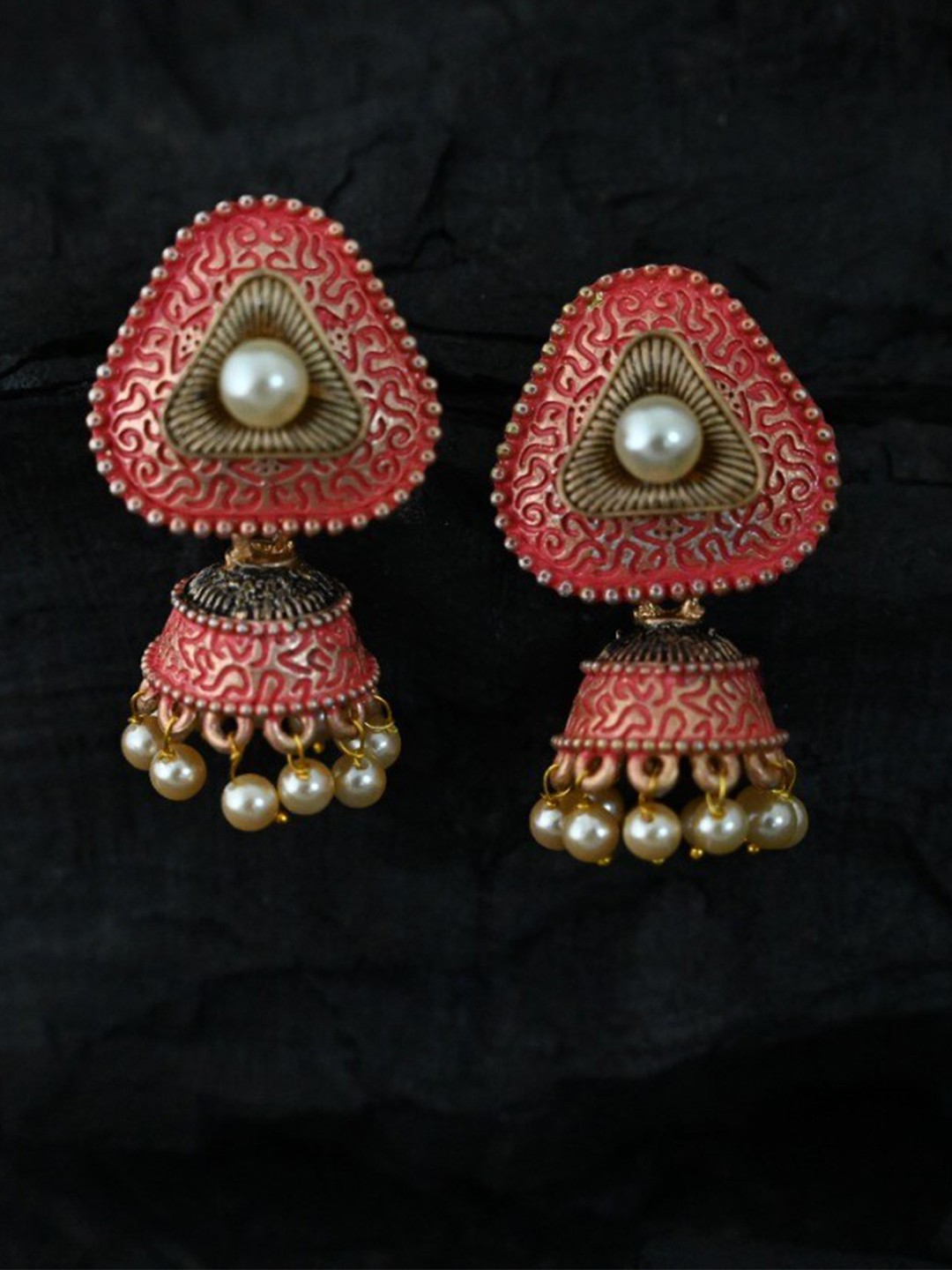 

justpeachy Pink Classic Jhumkas