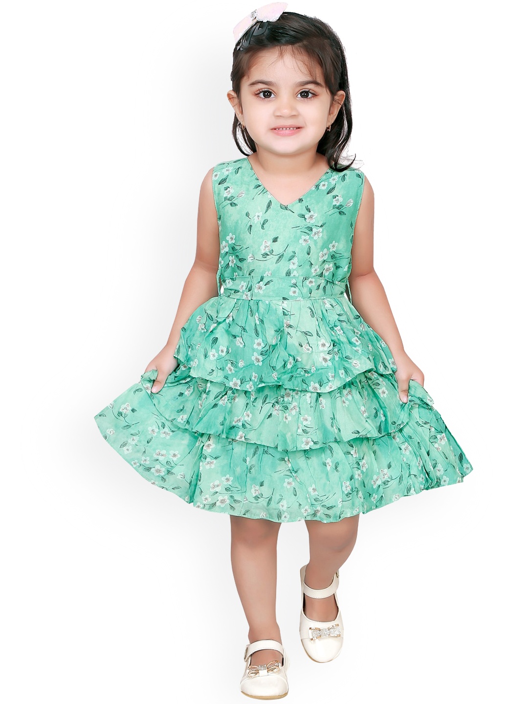 

RIKIDOOS Green Floral Dress