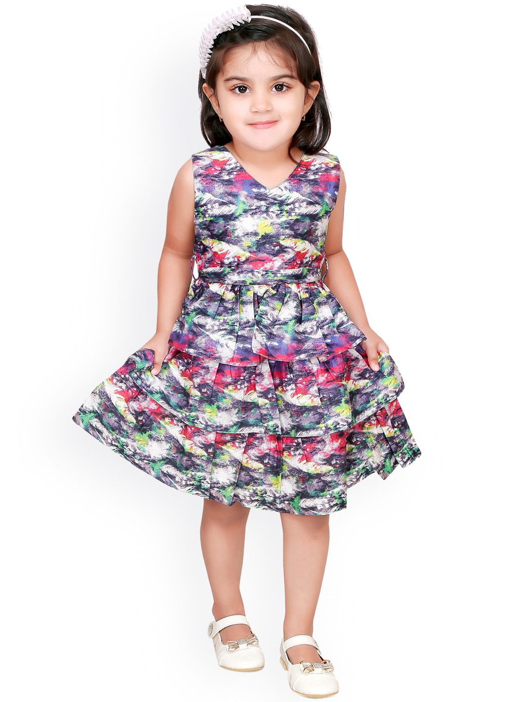 

RIKIDOOS Multicoloured Printed Dress, Multi