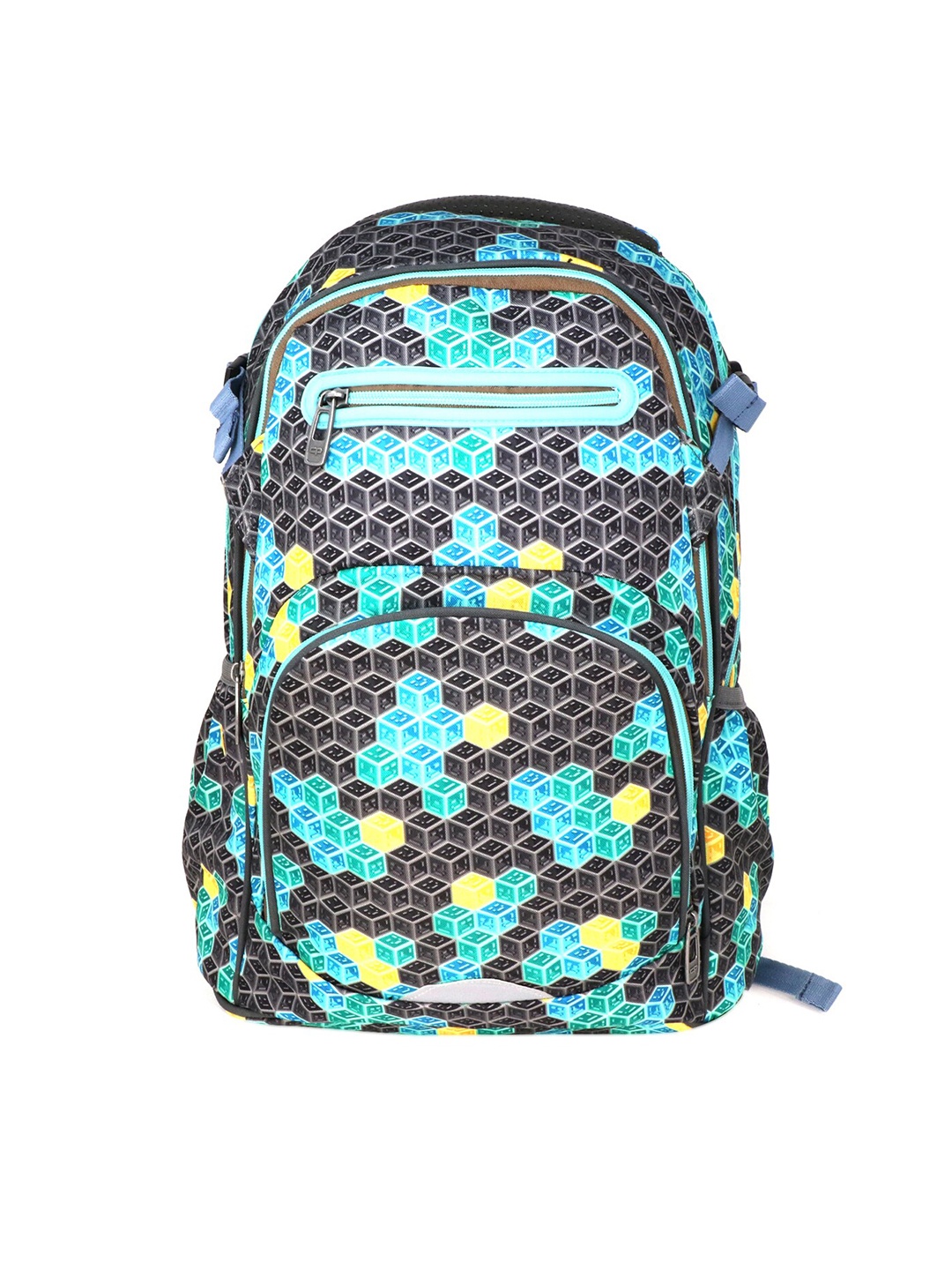 

Smily Kiddos Unisex Kids Black & Green Geometric Backpack