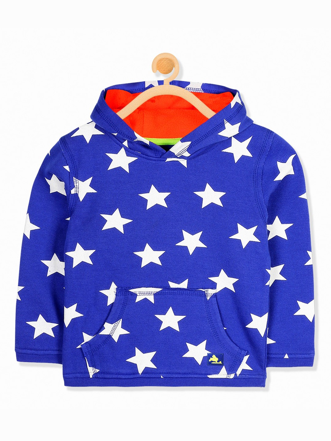 

Cherry Crumble Unisex Kids Blue Printed Hooded Sweatshirt
