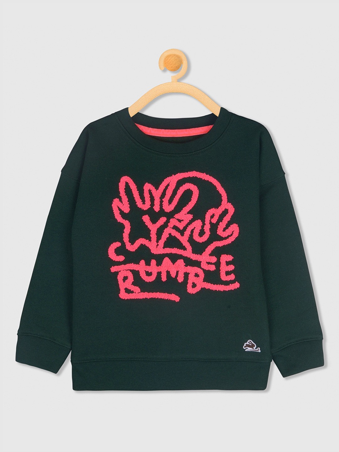 

Cherry Crumble Unisex Kids Olive Green Printed Sweatshirt