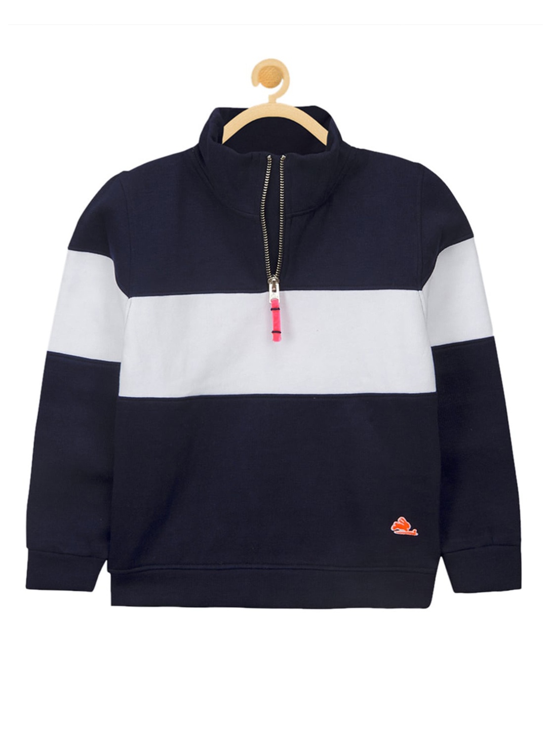 

Cherry Crumble Boys Navy Blue Colourblocked Sweatshirt