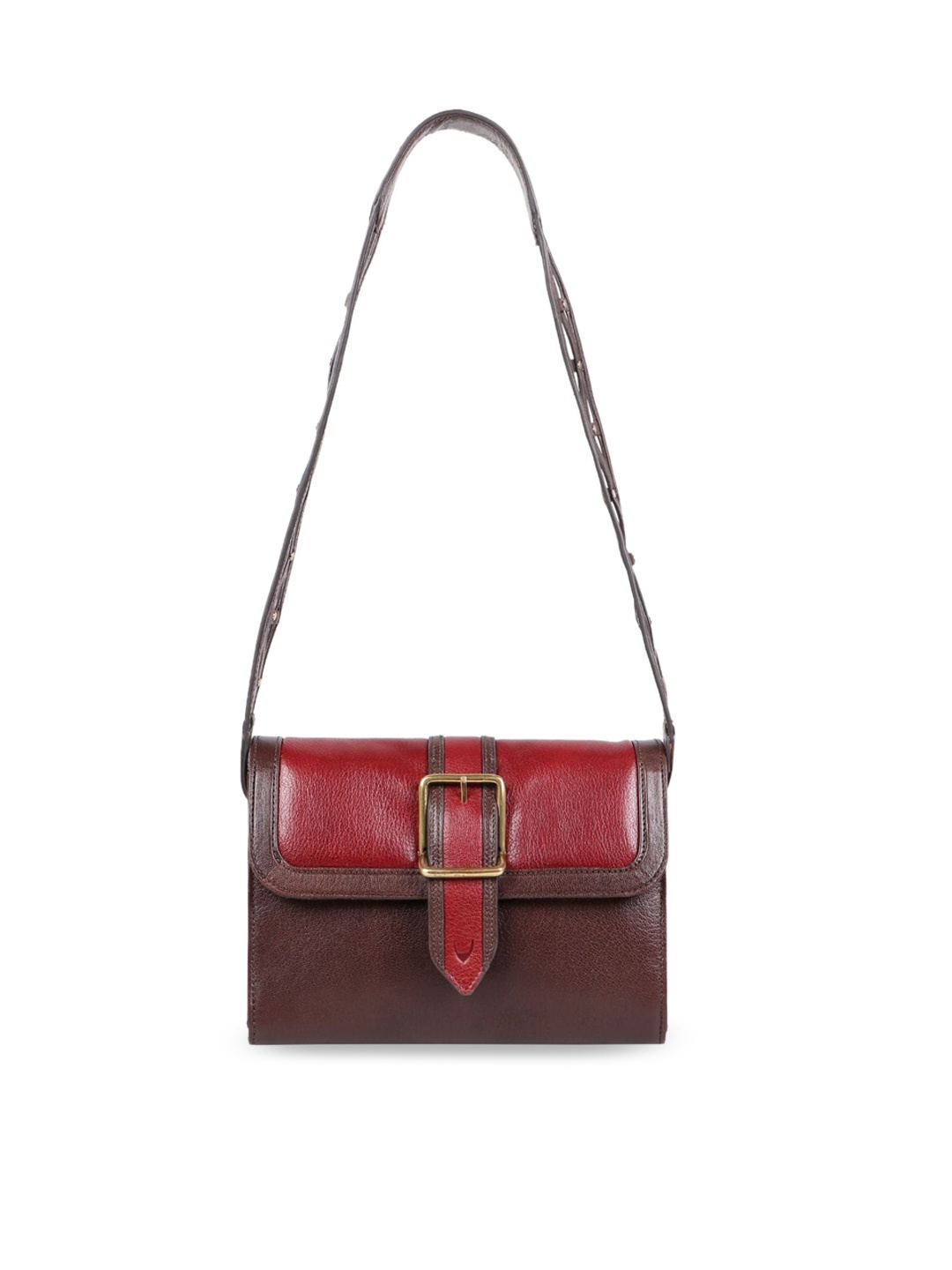 

Hidesign Brown Leather Half Moon Shoulder Bag