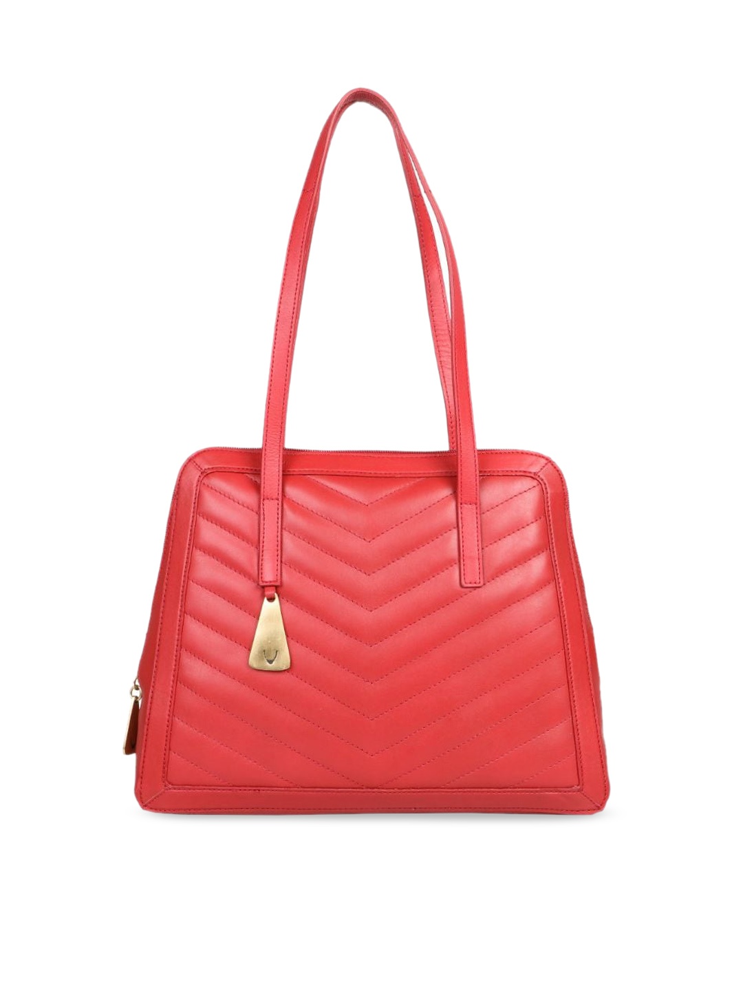 

Hidesign Red Leather Quilted Shoulder Bag
