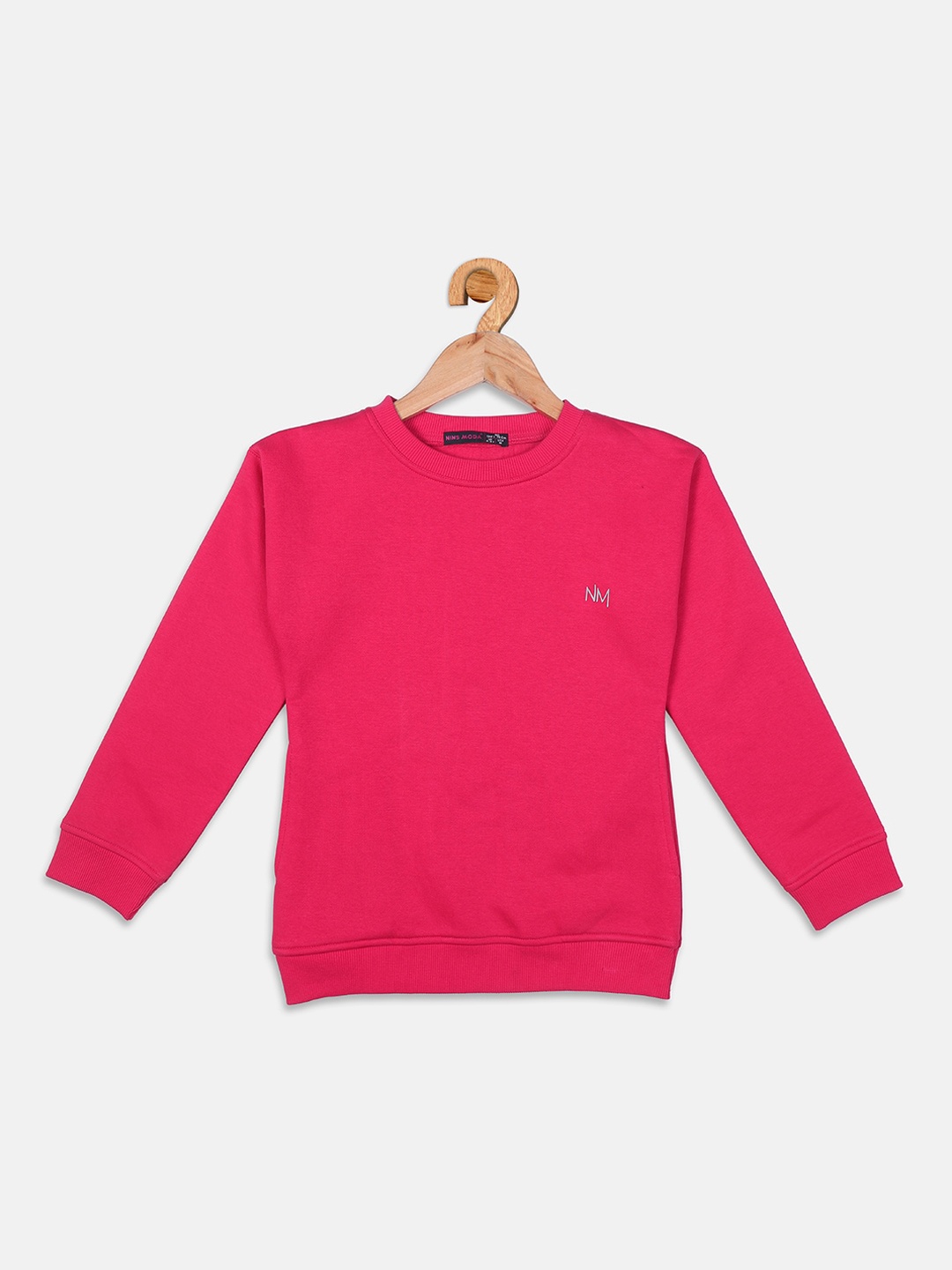 

Nins Moda Girls Pink Fleece Pullover Sweatshirt