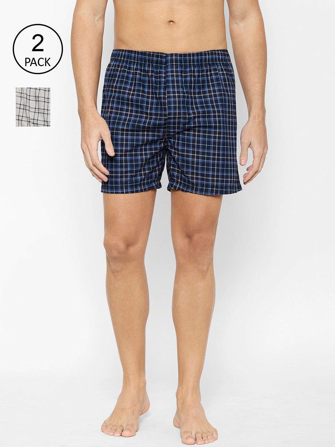 

XYXX Men Pack of 2 Pure Cotton Boxers XYBOX2PCKN164, Navy blue