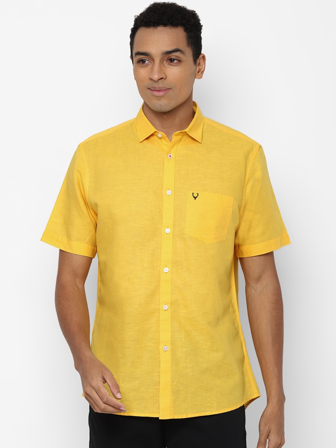 

Allen Solly Men Yellow Slim Fit Opaque Casual Shirt