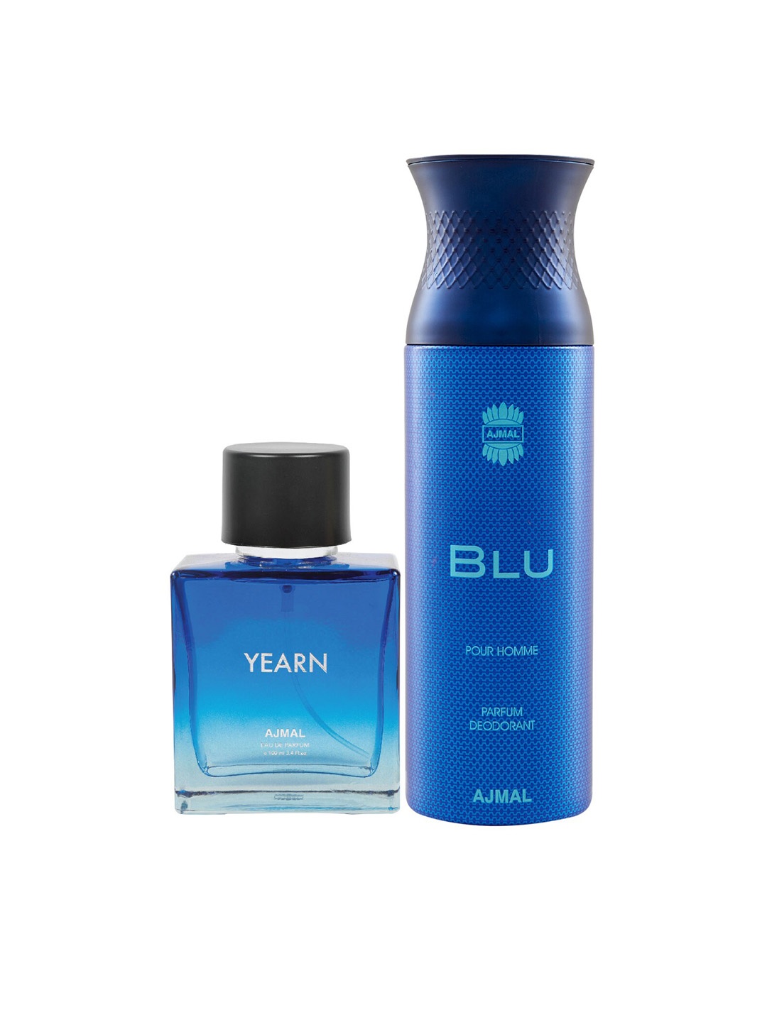 

Ajmal Men Set Of 2 Yearn Edp 100Ml & Blu Deodorant 200 Ml Gift Set, Blue
