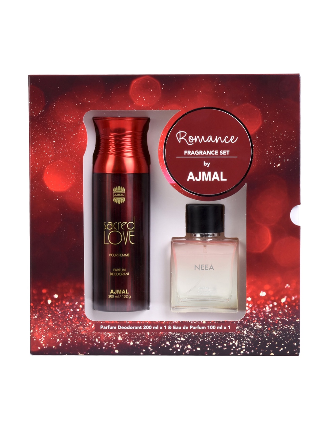 

Ajmal Women Set Of 2 Neea Edp 100 ml & Sacred Love Deodorant 200 ml Gift Set, Multi