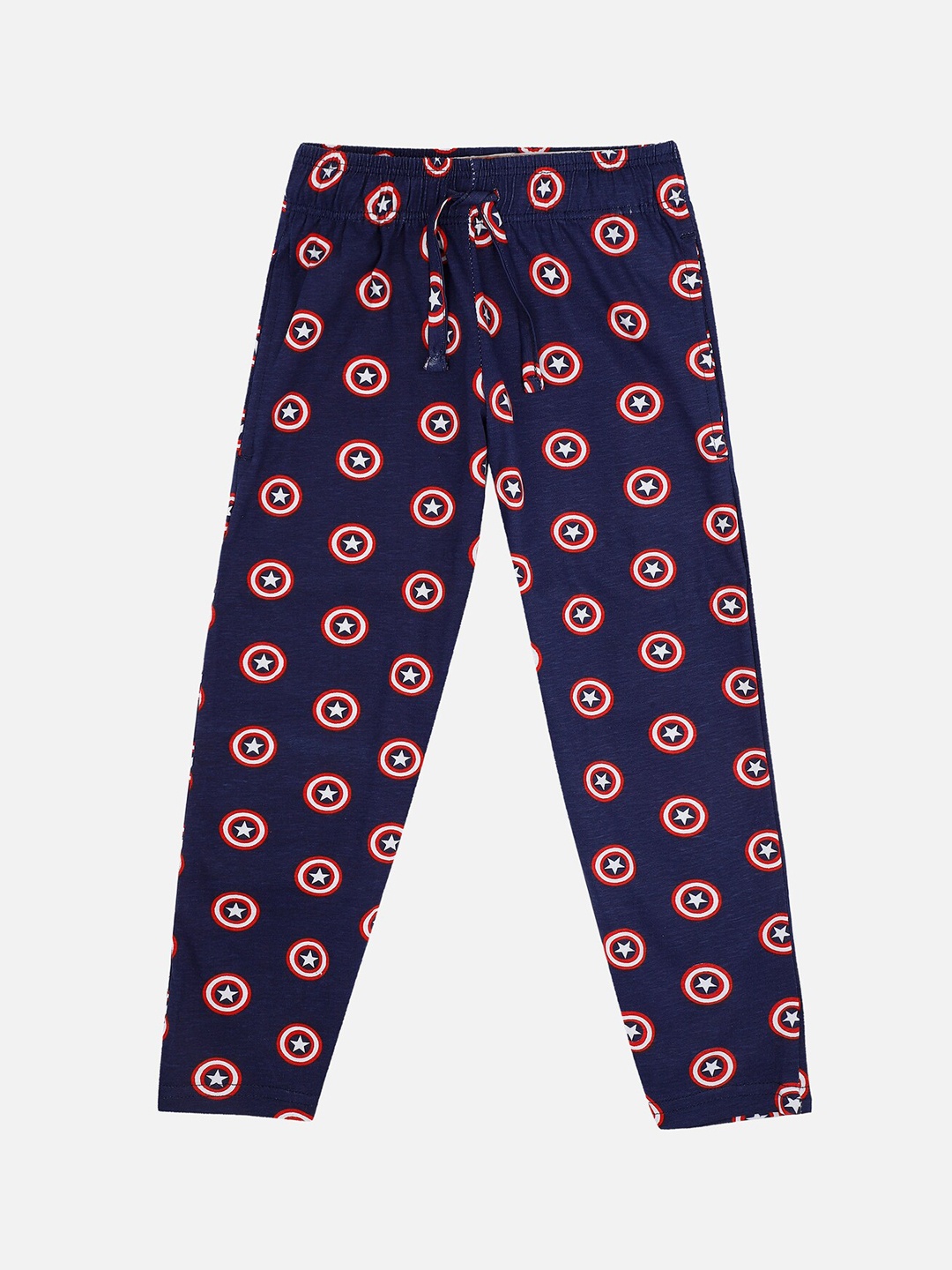 

Kids Ville Boys Navy Blue & Red Captain America Printed Pure Cotton Lounge Pants