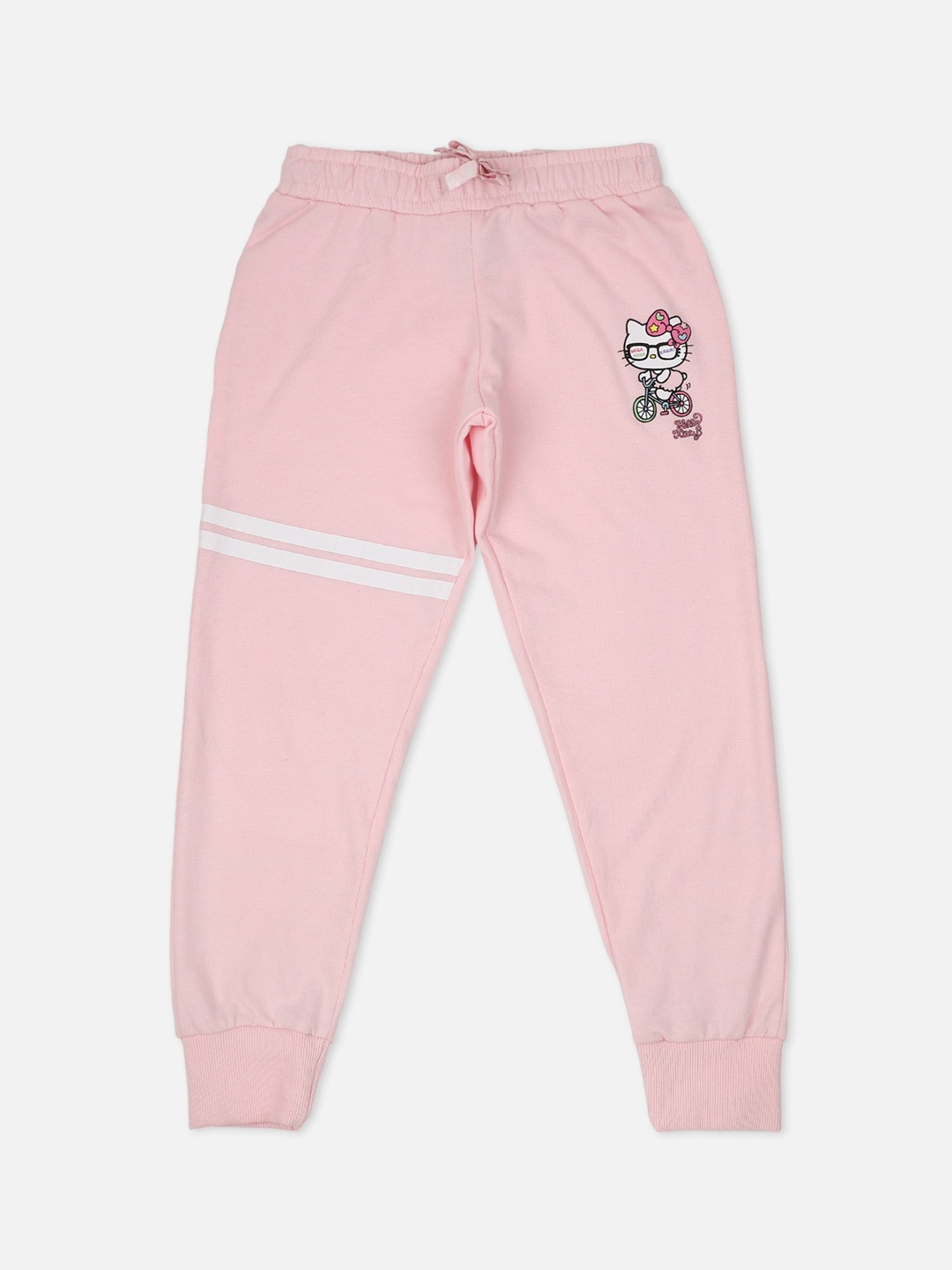 

Kids Ville Girls Pink HELLO KITTY Printed Joggers