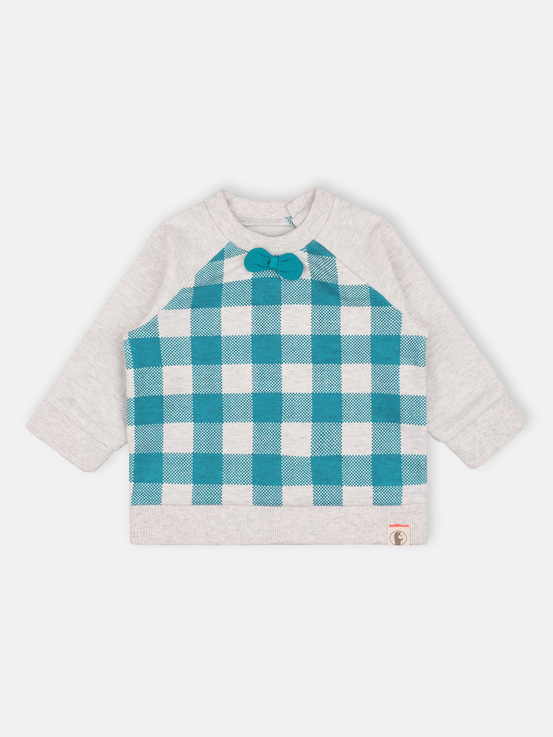 

Babysafe Boys Grey Melange Checked Sweatshirt