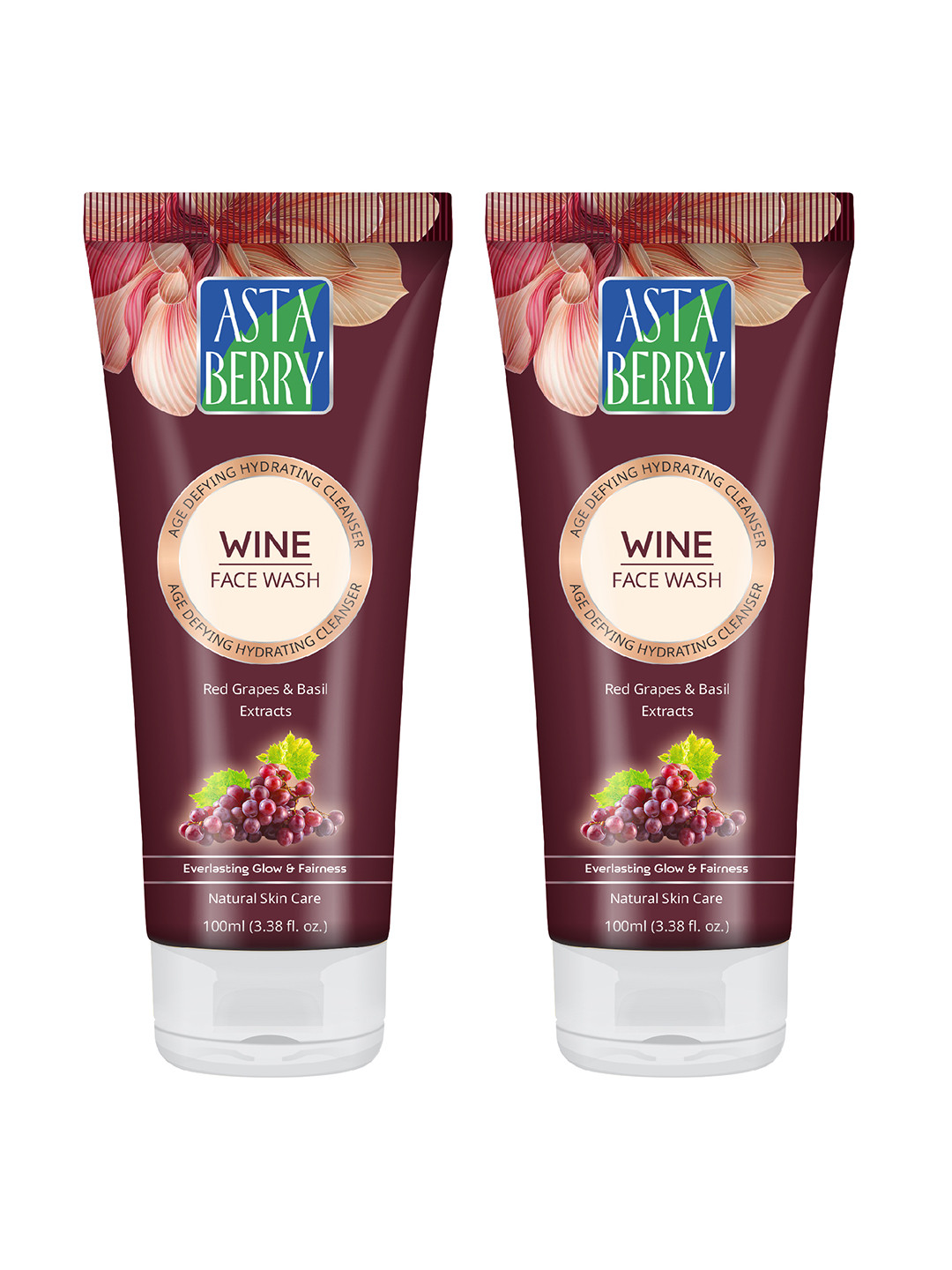 

Astaberry Pack Of 2 Wine Face Wash 100 ml, Maroon
