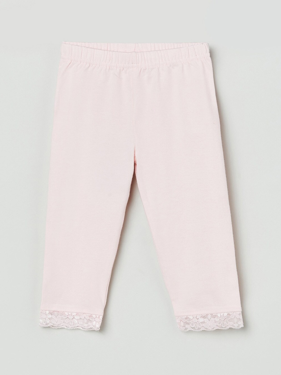 

max Girls Pink Solid Ankle-Length Leggings