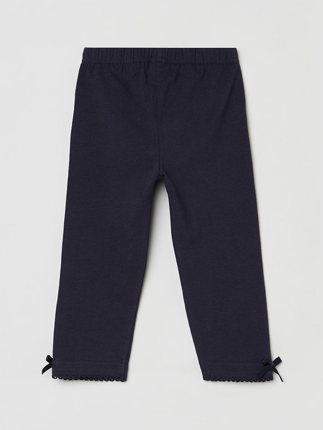 

max Girls Navy Blue Solid Leggings