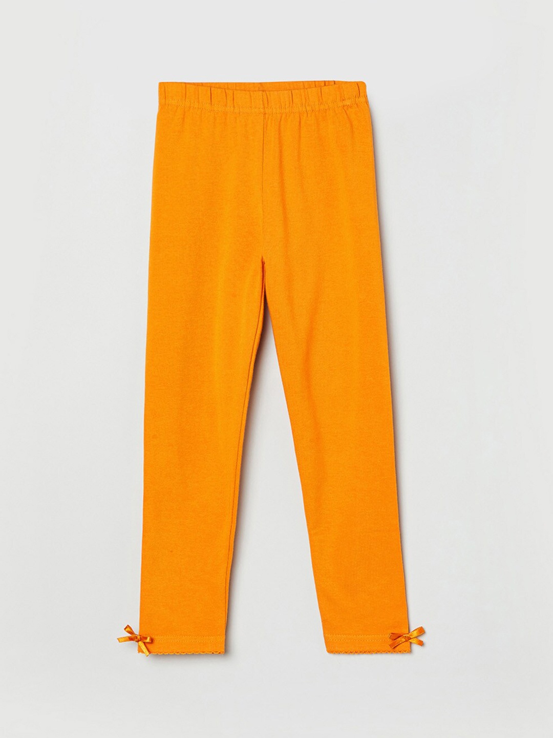 

max Girls Orange Solid Leggings