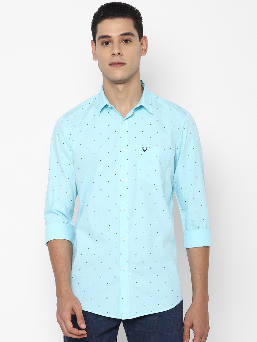 

Allen Solly Men Blue Slim Fit Opaque Printed Casual Shirt