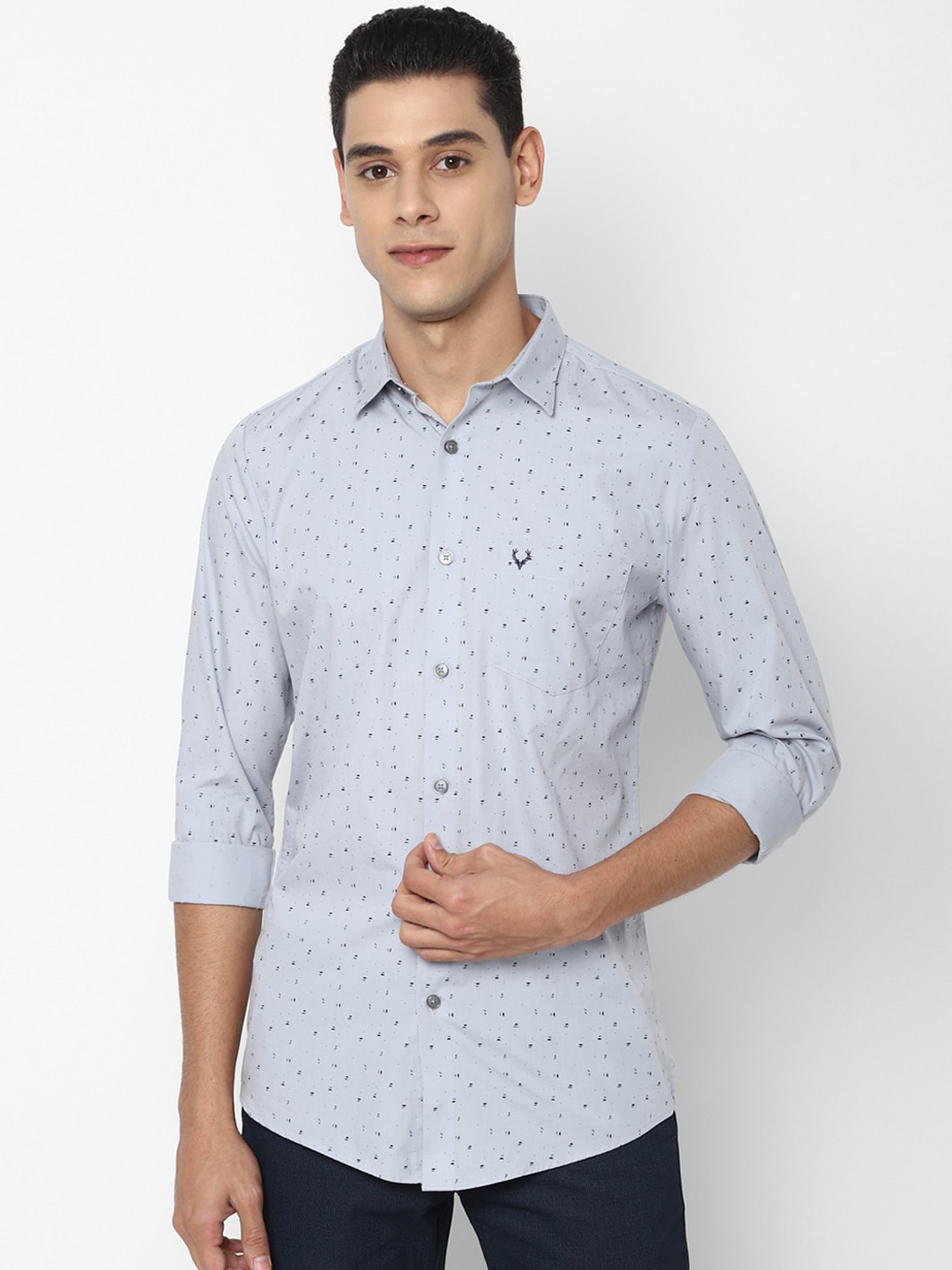 

Allen Solly Men Blue Slim Fit Printed Casual Shirt