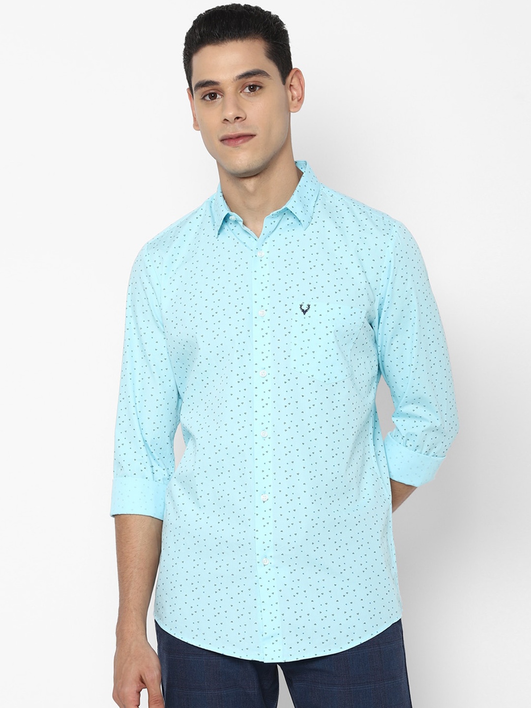 

Allen Solly Men Blue Slim Fit Opaque Printed Casual Shirt