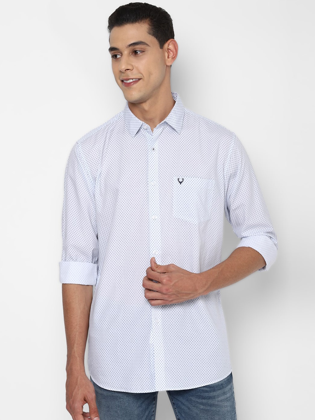 

Allen Solly Men Blue Slim Fit Opaque Printed Casual Shirt
