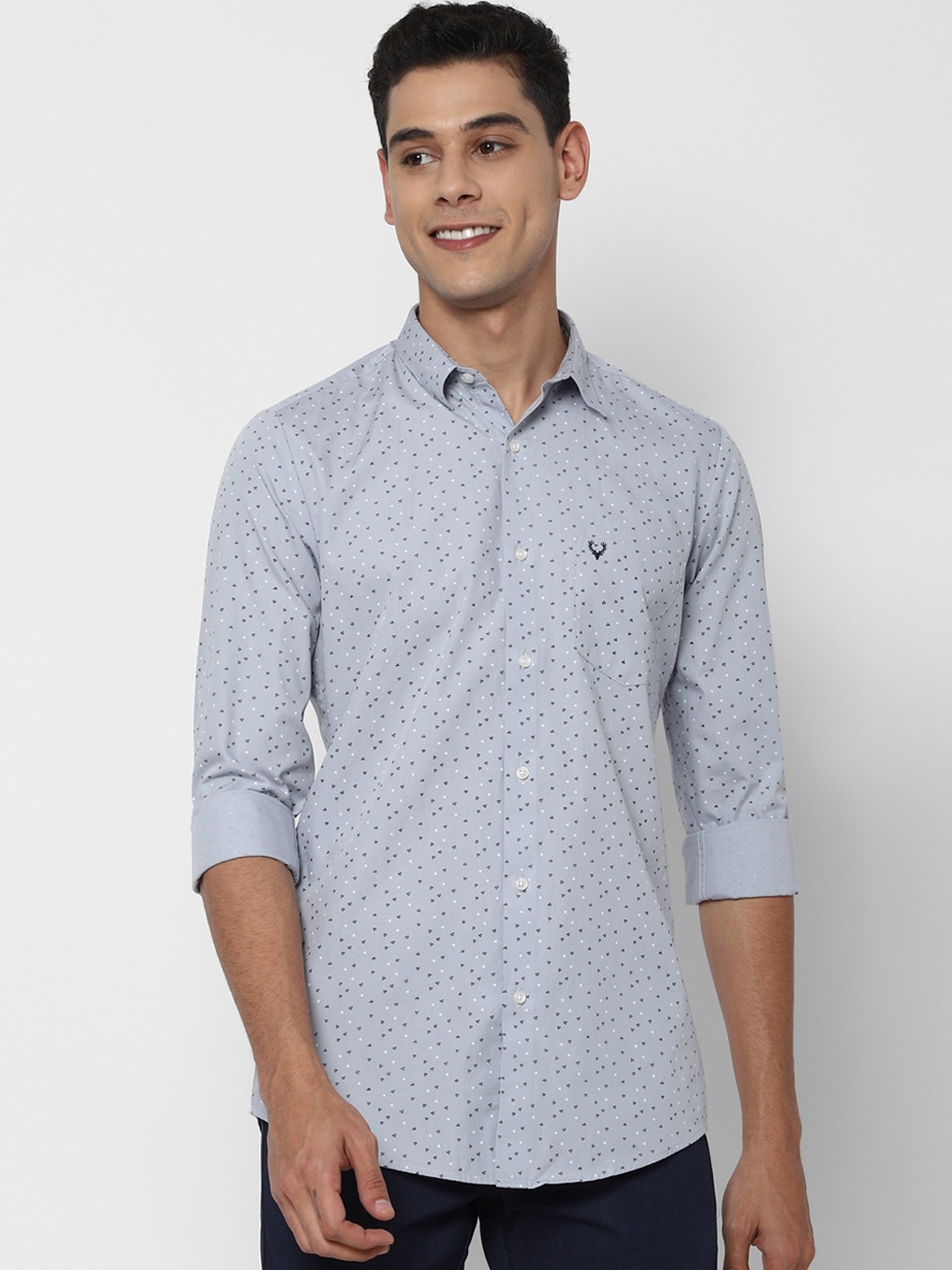 

Allen Solly Men Blue Slim Fit Opaque Printed Casual Shirt