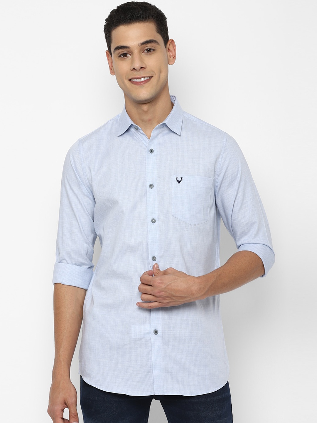 

Allen Solly Men Blue Slim Fit Opaque Printed Casual Shirt