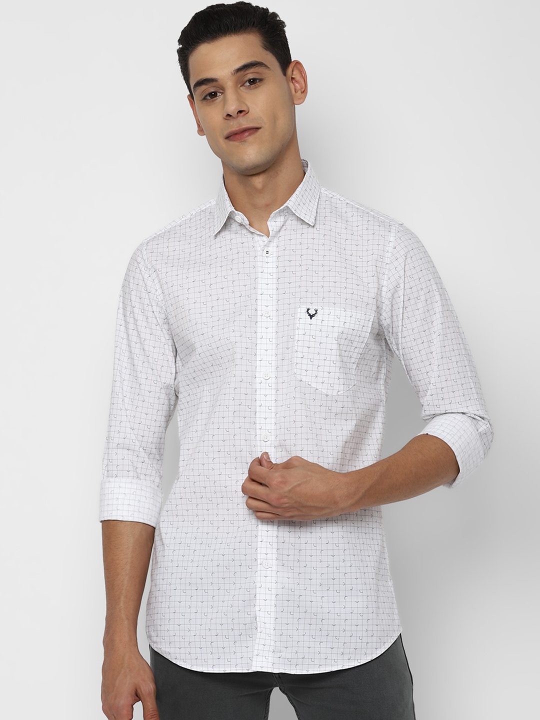 

Allen Solly Men White Slim Fit Opaque Printed Casual Shirt