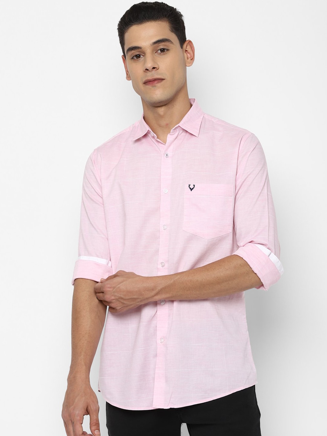 

Allen Solly Men Pink Pure Cotton Slim Fit Opaque Casual Shirt